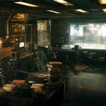 A cluttered office in the upcoming Deus Ex: Human Revolution