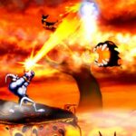 Earthworm Jim battles specters in Heck.